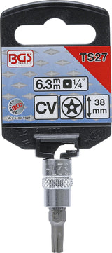 Antgalis 1/4" įpresuotas į galvutę su skyle, penkiakampis TS27x38mm (5184-TS27)