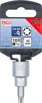 Sraigtinis ištraukimo antgalis | 10 mm (3/8") | pažeistam T-Star (Torx) T30 (7098-T30)