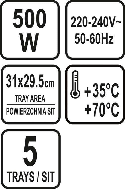 Сушилка для продуктов | 5 поддонов | 420-500W