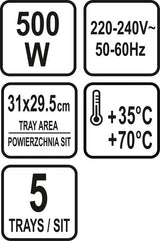 Сушилка для продуктов | 5 поддонов | 420-500W