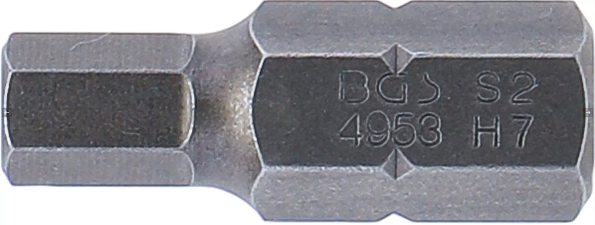 BIT | LENGTH 30 MM | 10 MM (3/8") DRIVE | INTERNAL HEXAGON 7 MM (4953)