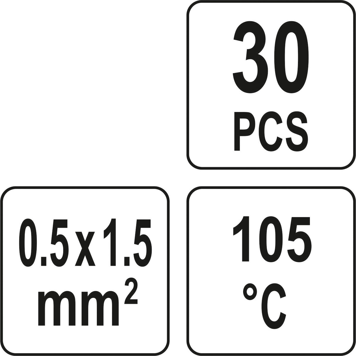 Termo gilzių / movų rinkinys | su alavu | 2.7 mm | 30 vnt. (YT-81441)