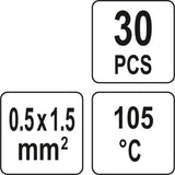 Termo gilzių / movų rinkinys | su alavu | 2.7 mm | 30 vnt. (YT-81441)
