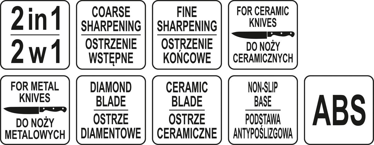 Galąstuvas | plieniniams ir keramikiniams peiliams | 2 viename (YG-02356)