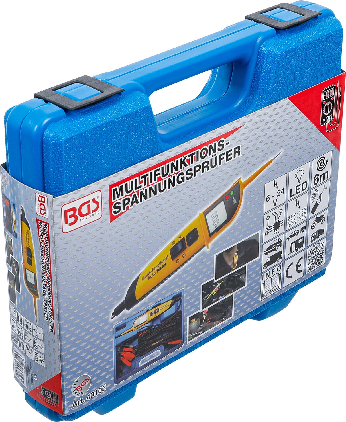 Įtampos testeris / daugiafunkcinis zondas su ekranu ir 8 funkcijos (40105)