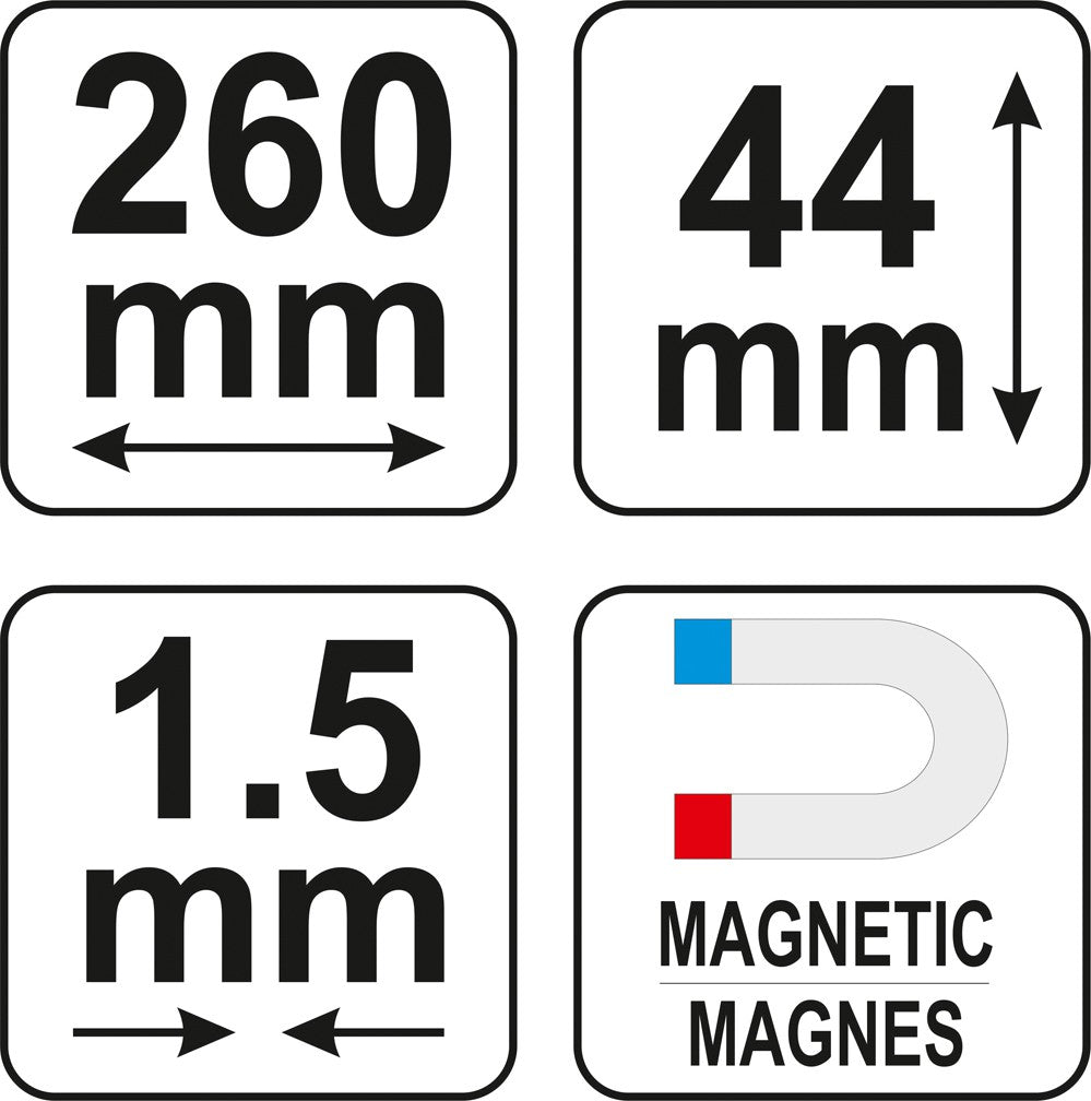 Kontūrų matuoklis/šablonas/trafaretas profiliams | 260 mm (YT-3736)