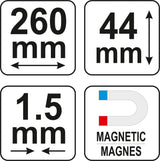Kontūrų matuoklis/šablonas/trafaretas profiliams | 260 mm (YT-3736)