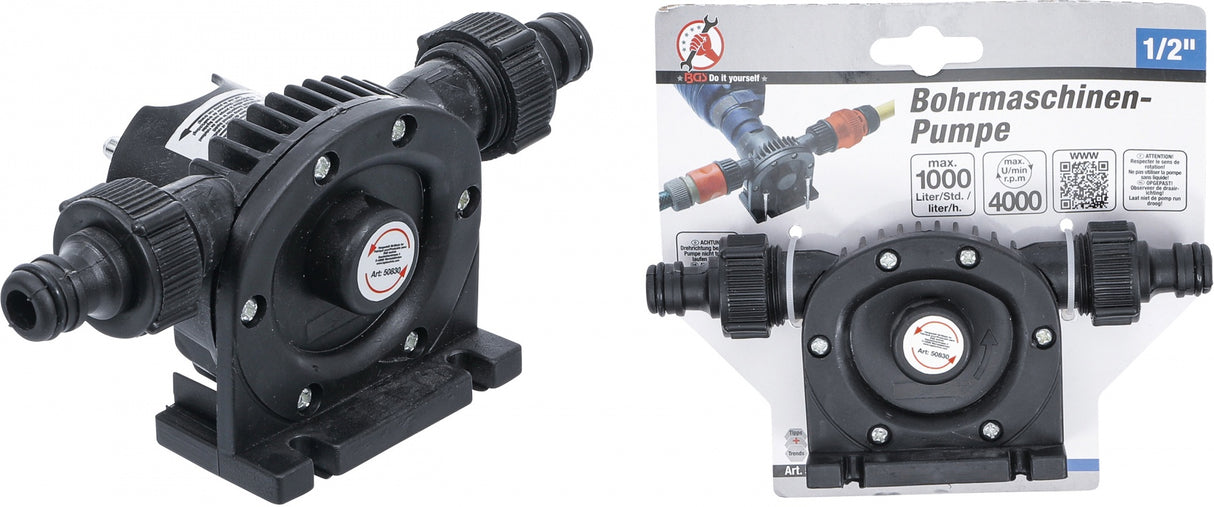 Siurblys su antgaliais statomas į grąžtą | 1/2" | 1000 l / h (50830)
