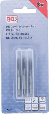 Sriegikliai | pirmas / vidurinis / galutinis sriegimas | M4 x 0,7 | 3 vnt. (931)