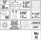 Pjovimo juosta 15" .325" 0,058" 64 (YT-84934)