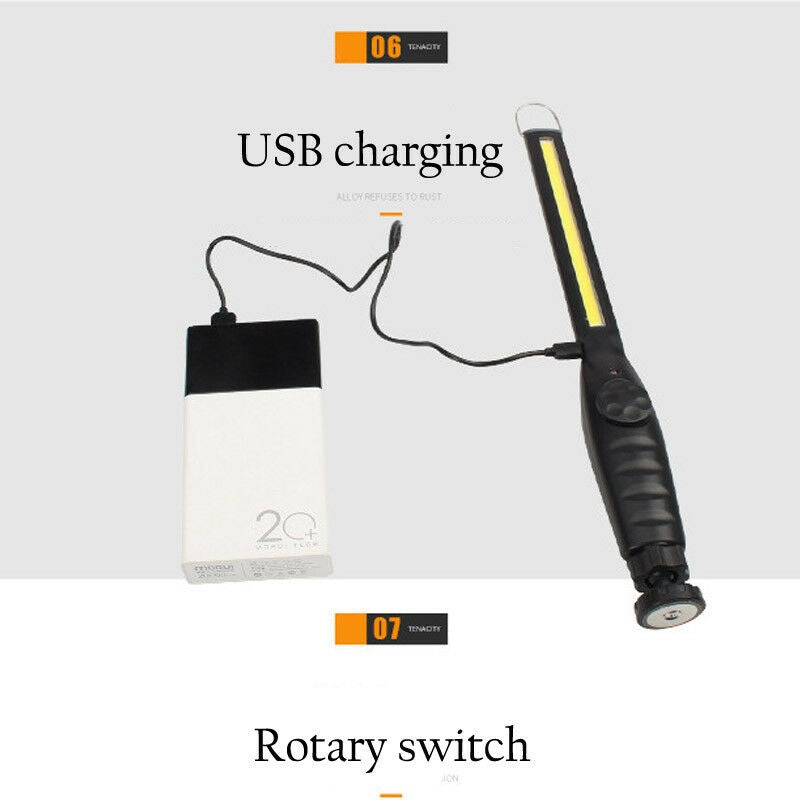 COB-LED darbo lempa | itin plokščio tipo | daug padėčių | USB + 220V maitinimo blokelis (CSW580)