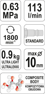 Pneumatinis gręžtuvas | 10 mm (YT-09703)