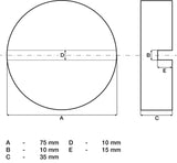 Guminis padas | keltuvams ant ratukų | 75 x 35 mm (72112)