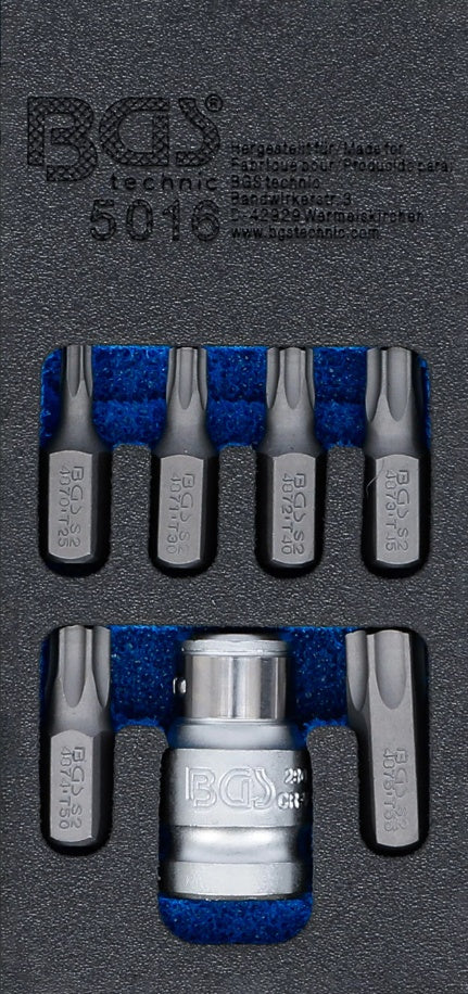 Antgalių komplektas | 10 mm (3/8") | T-Star (Torx) | 7 vnt. (5016)