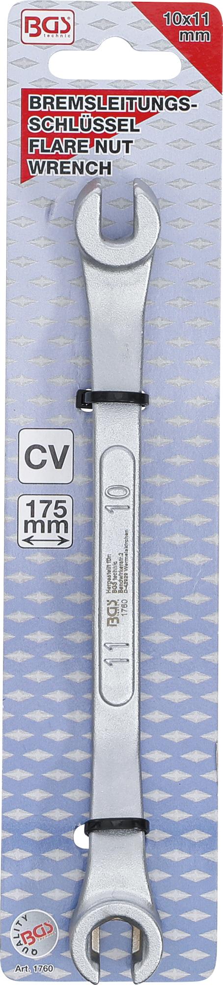 Специальный ключ для тормозных шлангов | 175 mm | 10 x 11 mm