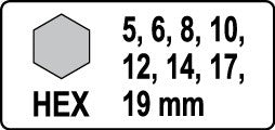 Ударные биты | 12,5 mm (1/2") | шестигранник HEX 5 - 19 mm | 8 шт.