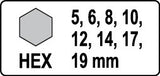 Ударные биты | 12,5 mm (1/2") | шестигранник HEX 5 - 19 mm | 8 шт.