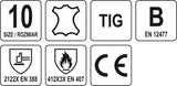 Suvirinimo pirštinės TIG | B tipas (YT-74820)