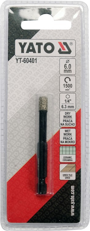 Deimantinė karūnėlė | 6,3 mm (1/4") | 6 mm (YT-60401)