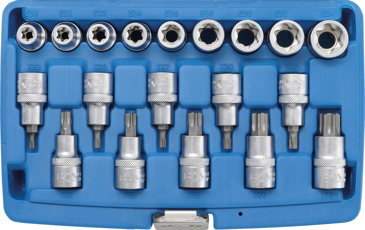 Antgalių ir galvučių rinkinys | 12,5 mm (1/2") | E-Star / T-Star (Torx) | 19 vnt. (5100)