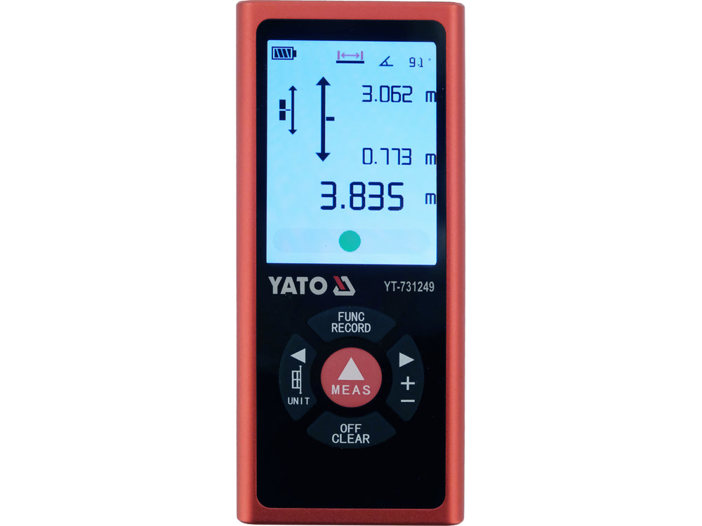 DUAL-SIDED LASER DISTANCE METER | 0.05–120 M | COLOUR TFT DISPLAY | USB-C (YT-731249)