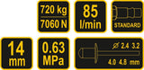 Kniediklis pneumatinis | 2,4 - 4,8 mm (70280)