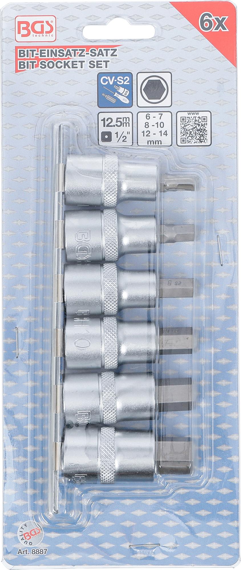 Набор бит | 12,5 mm (1/2") | шестигранник 6 - 14 mm | 6 шт.