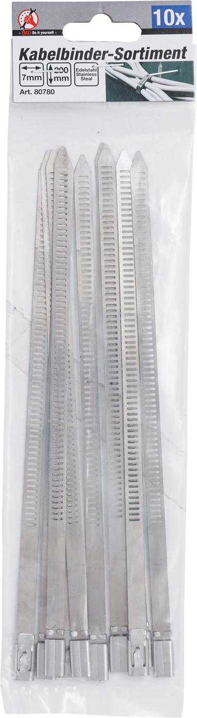 Kabelių jungčių asortimentas | Nerūdijantis plienas | 7,0 x 200 mm | 10 vnt. (80780)