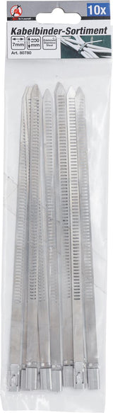 Kabelių jungčių asortimentas | Nerūdijantis plienas | 7,0 x 200 mm | 10 vnt. (80780)
