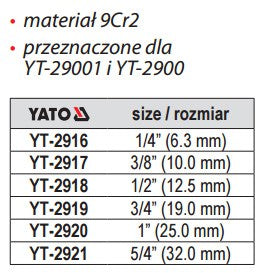 Sriegpjovė | 1-1/4" (YT-2921)