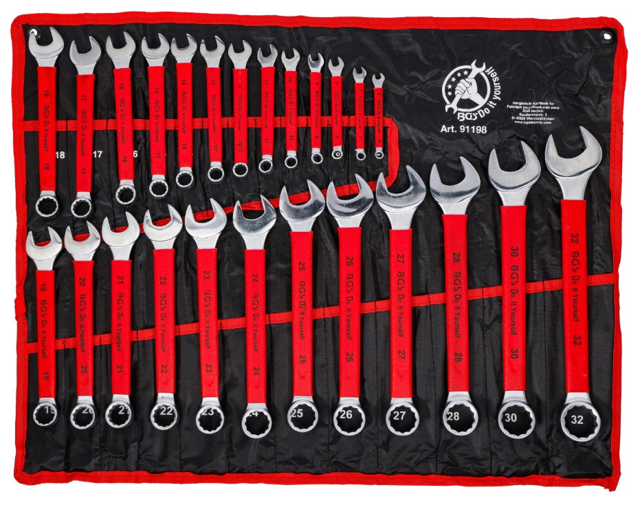 COMBINATION SPANNER SET | 6 - 32 MM | 25 PCS. | ANTI-SLIP HANDLES (91198)