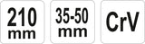 Raktas užmetamas šarnyrinis Cr-V, 35-50 mm (YT-01671)