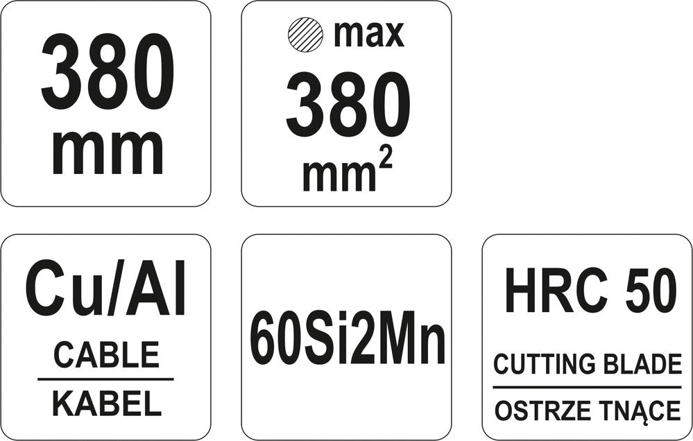 Žirklės kabeliui su terlšle | 380mm² / -330 (YT-18602)