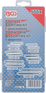 SPLINT PIN ASSORTMENT | Ø 1.6 - 4.0 MM | 555 PCS. (8048)
