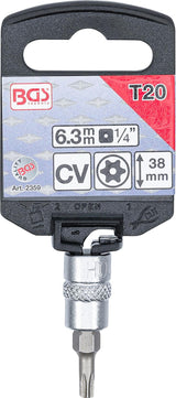 Antgalis įpresuotas į galvutę | 6.3 mm (1/4") | T-star su skyle (Torx) T20 (2359)