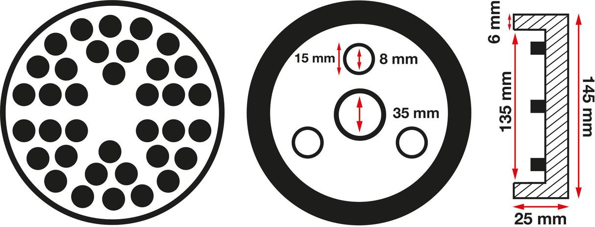 Guminis padas | auto keltuvams | Ø 145 mm (6474)