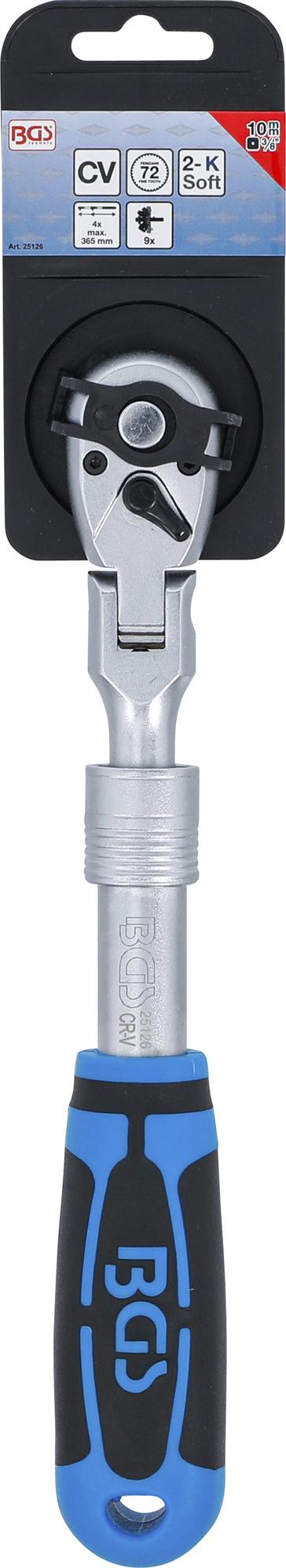Terkšlė galvutėms ištraukiama, lanksti | 10 mm (3/8") | 260 - 365 mm (25126)
