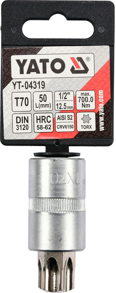 Antgalis įpresuotas į galvutę 1/2", T70 x 55 mm (YT-04319)