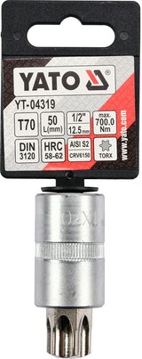 Antgalis įpresuotas į galvutę 1/2", T70 x 55 mm (YT-04319)