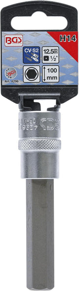 Бита запрессованная в головку | длина 100 mm | 12,5 mm (1/2") | шестигранник 14 mm