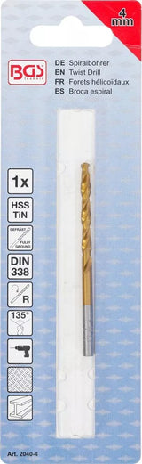 Сверло по металлу | HSS-G | нитрид титана | 4,0 mm