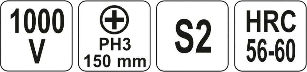 Izoliuotas atsuktuvas elektrikui | 1000V | PH3x150 mm (YT-2824)