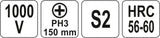 Izoliuotas atsuktuvas elektrikui | 1000V | PH3x150 mm (YT-2824)