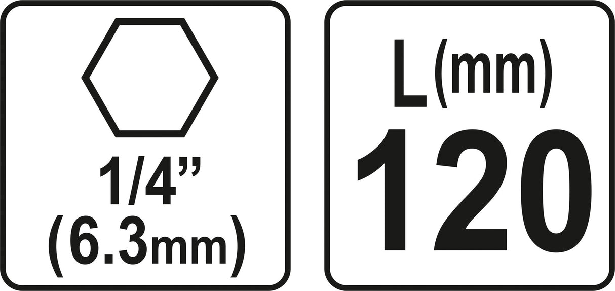 Antgalių laikiklis magnetinis 1/4", 120 mm (YT-04671)