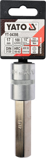Бита впрессованная в головку 1/2" шестигранник 17 mm x 100 mm