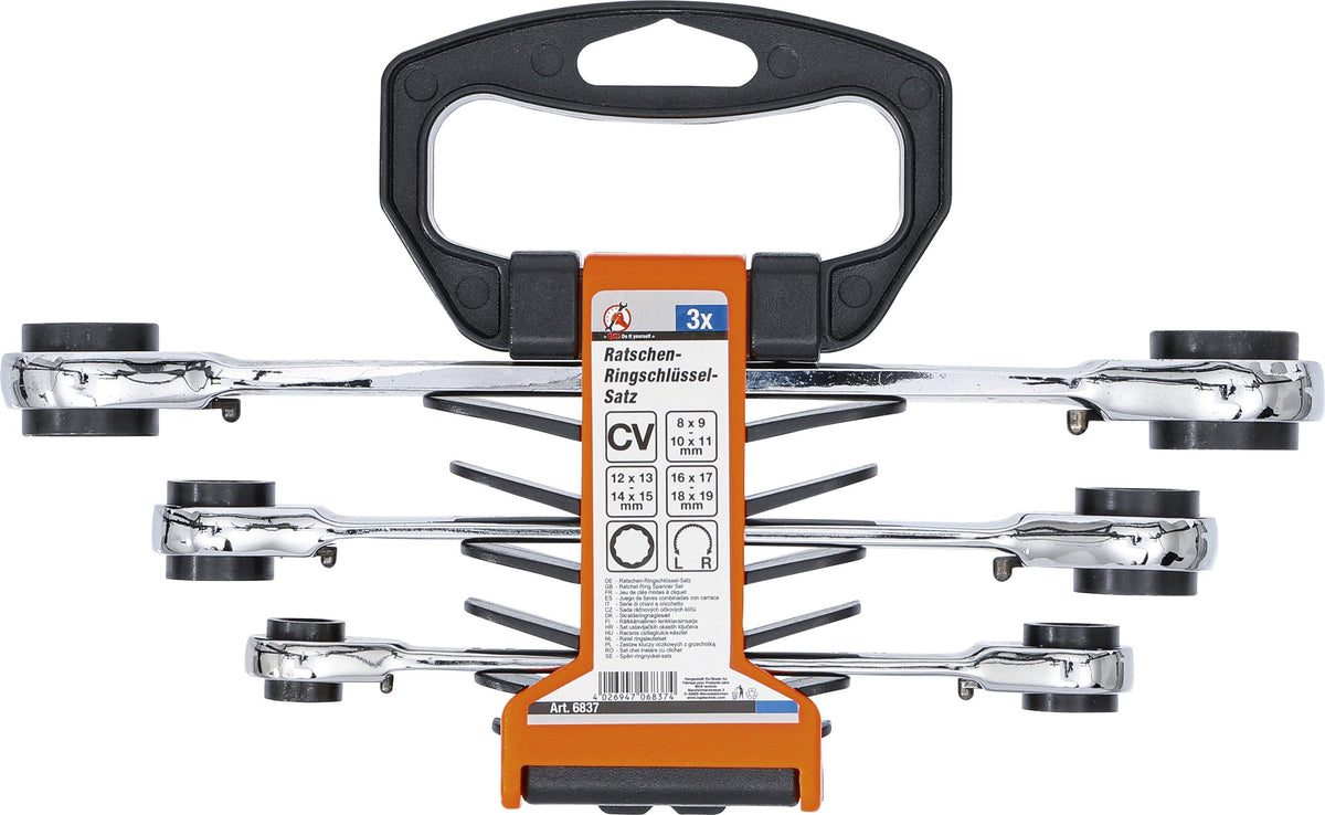 DOUBLE ENDED RATCHET WRENCH SET | 4-IN-1 | 8 X 9 - 18 X 19 MM (6837)