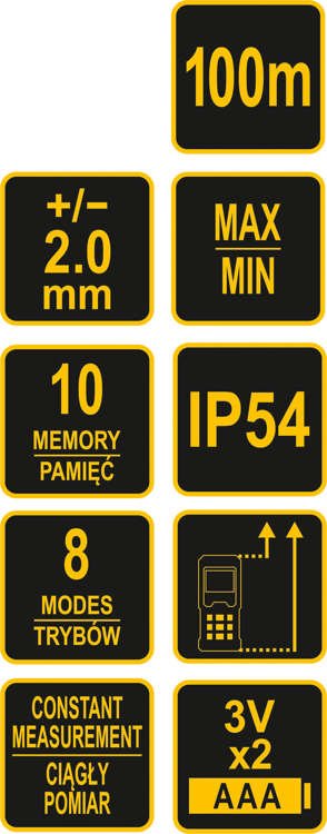 Lazerinis atstumo matuoklis | 0,2-100 m (81795)