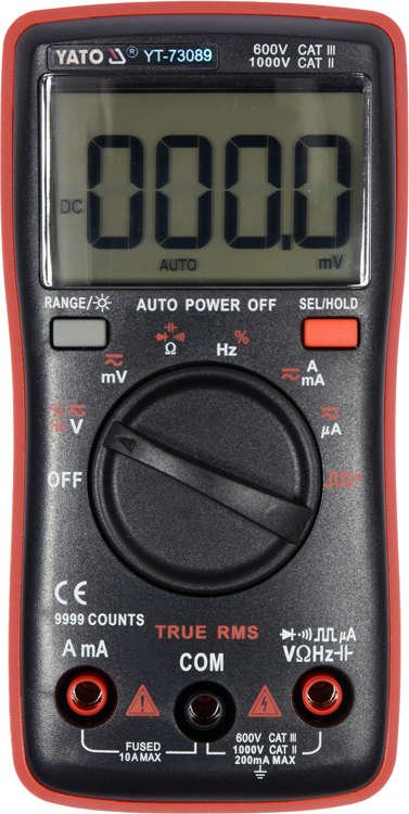 Skaitmeninis daugiafunkcinis testeris | TRUE RMS | 9999 AUTO LCD (YT-73089)