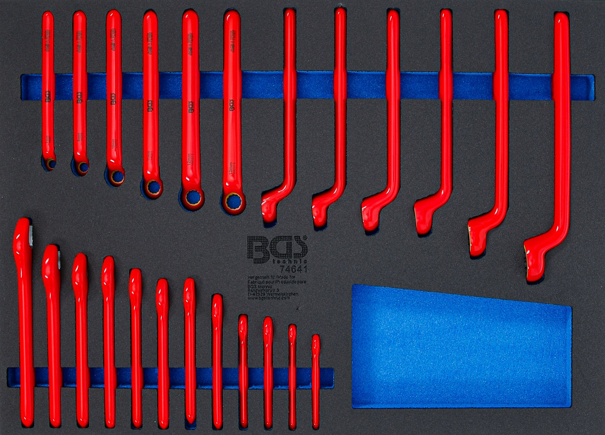 TOOL TRAY 3/3: VDE RING SPANNER AND VDE SINGLE OPEN END SPANNER SET | 24 PCS. (74641)