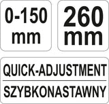 Fiksuojamos - slankiojančios replės L-tipo 150 mm (YT-21570)
